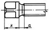 Square head bolt with collar and half dog point with rounded end, DIN 480,01